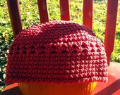 Cheerful Red Cotton Wool Blend Baby Hat