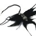 Gothic,Black cock feather owl necklace, GOTH, OOAK ,
