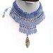 Blue tube beads necklace, crafted authentic, Mothers Day
