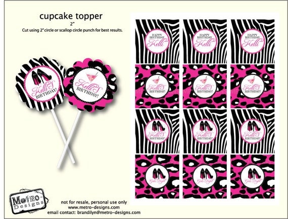 Girls Night, Cupcake Toppers- PRINTABLE, D.I.Y. Digital File - by Metro Events/Metro-Designs Il_570xn