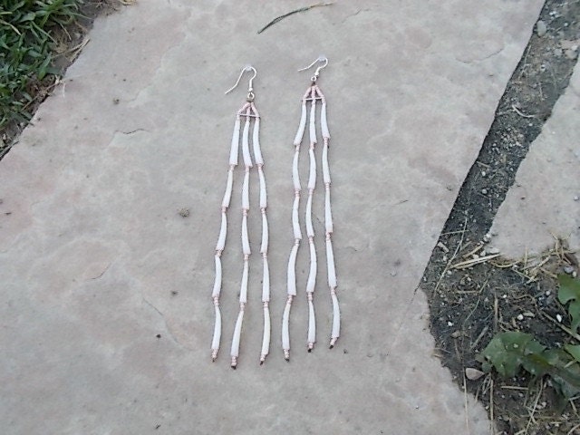 Native American Design - Dentalium Shell Earrings - Special Jewelry by Design