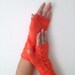 Orange Wool Fingerless Gloves Armwarmers Hand Knit Chic Winter Accessories Winter Fashion,halloween,christmas