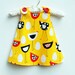 Farm Country - Children Clothing - Spring Dress - Newborn Dress - Farm Hens - School Trip - Yellow - Girls Clothing Pattern  - 3M to 4T