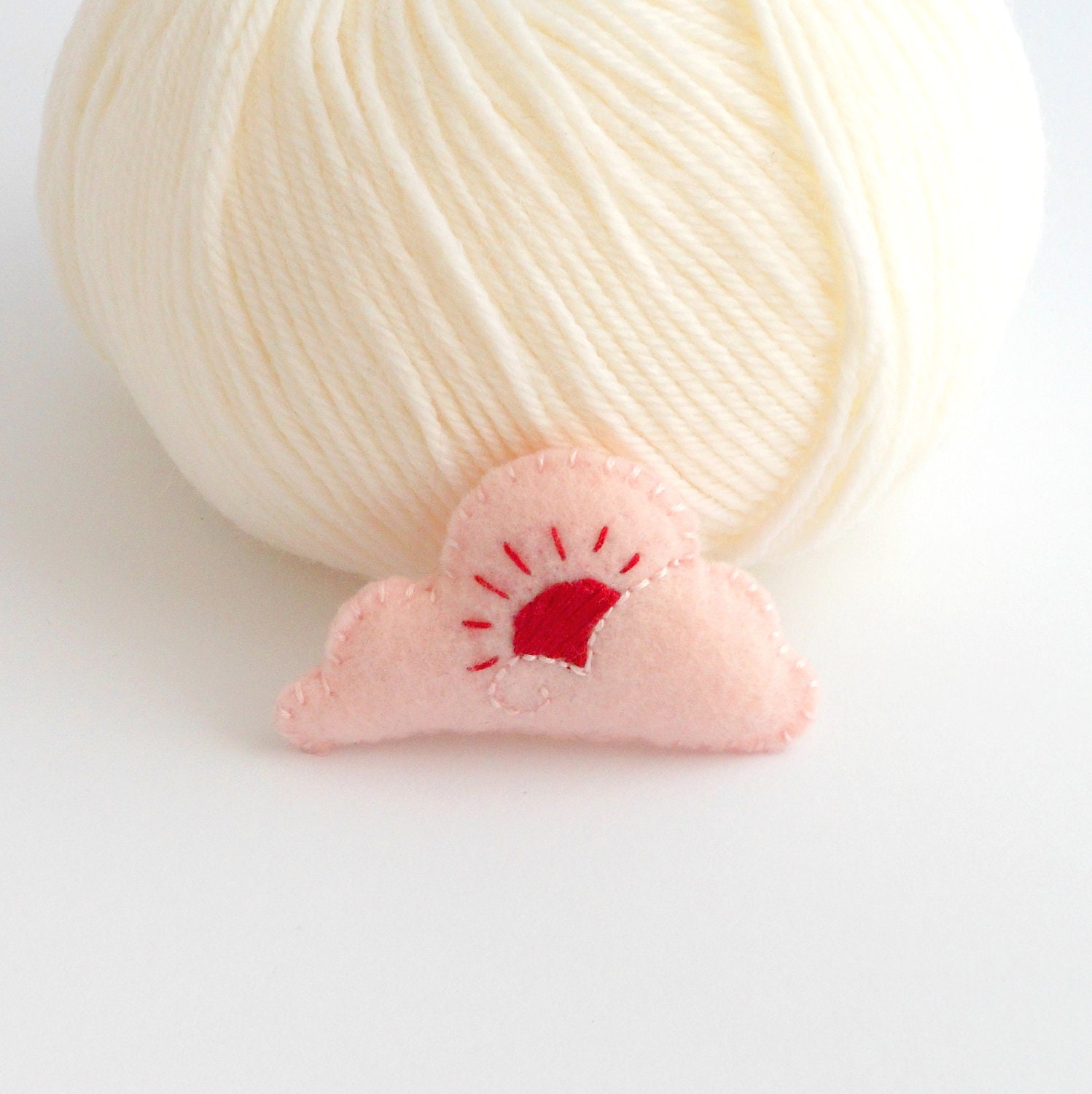 Sunset Cloud brooch, felt and stuffed pin