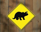 DINOSAUR Caution Sign 12" x 12" Plastic Garage Kids Room Dino