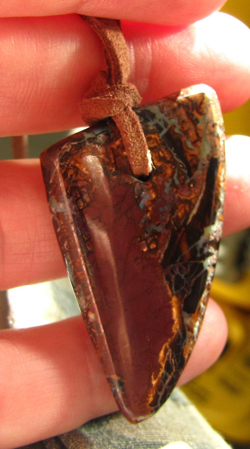 ON SALE code KOROIT   Gorgeous Handcrafted  Koroit Boulder Opal Pendant