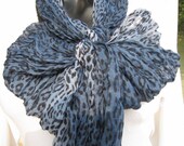 blue leopard cotton gauze scarf Turkish Turkey woman scarf- womens scarves- spring fashion unisex  2012 fashion