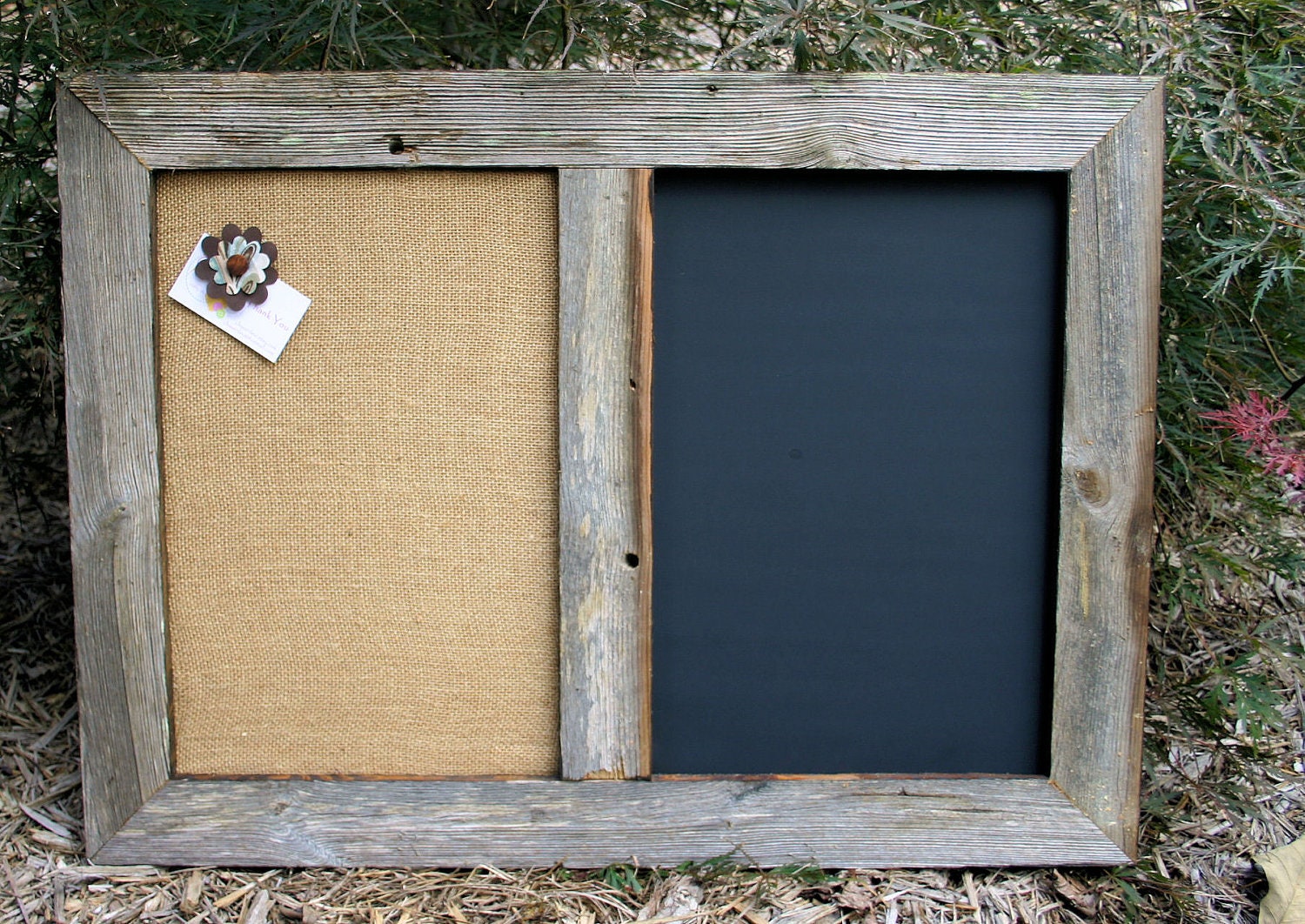 Barn Wood  Framed Chalk Board & Cork board 30x22