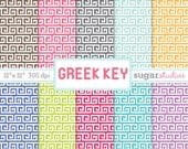Greek Key 10 Piece Digital Scrapbook Paper Pack - Personal and Commercial Use