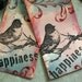 Handmade Stamped And Inked "HAPPINESS" Tags Or Bookmarks