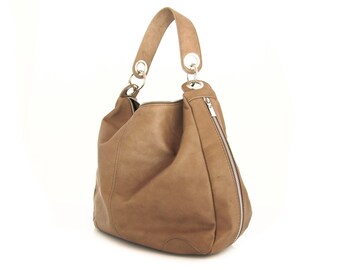 Handmade Leather Handbag Bag Purse Hobo in Soil -.- the Akoni -.-