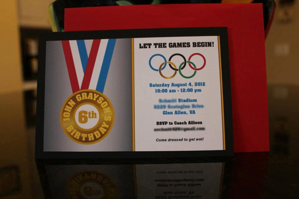 Olympic Birthday Invitations and Thank You Notes: Set of 25 each