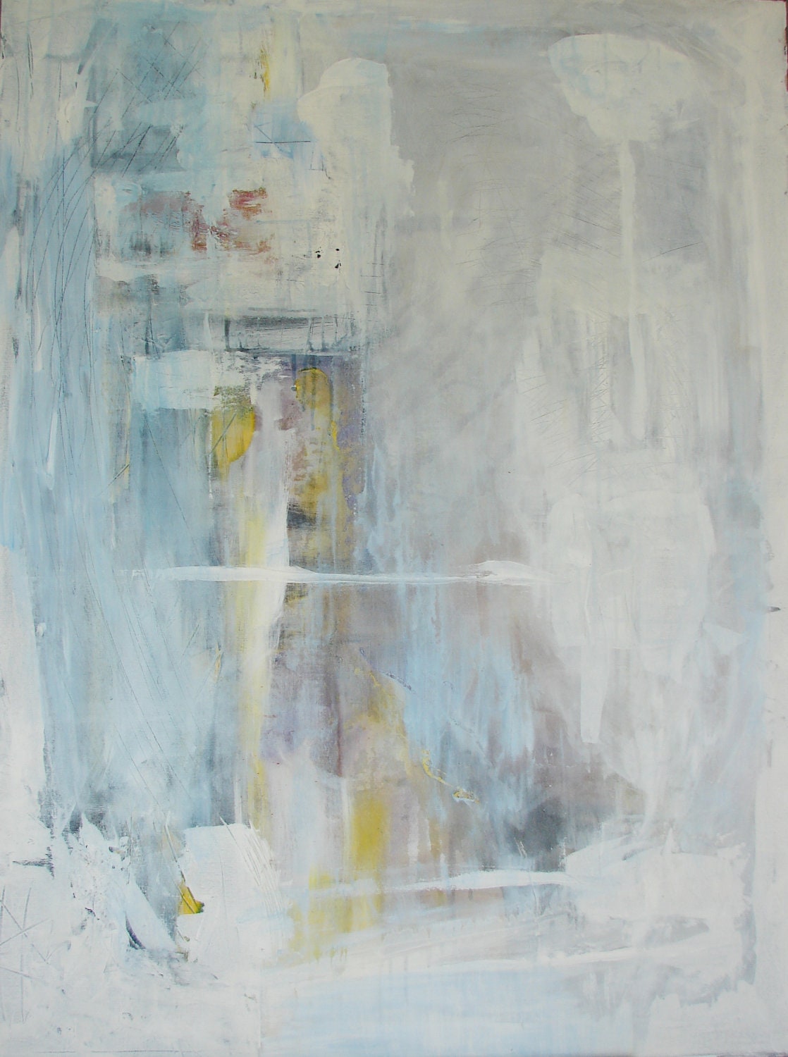 Large Abstract Painting blue and white original fine art 36 x 48 by Cheryl Wasilow
