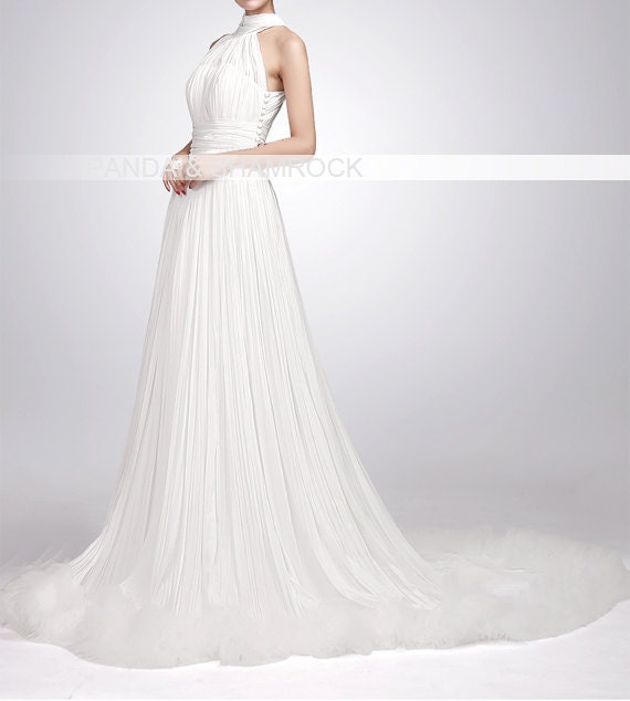 Dabria/wedding gown/women clothing/bridaldress/long/chiffon/tulle/elegant/custom made/vintage style