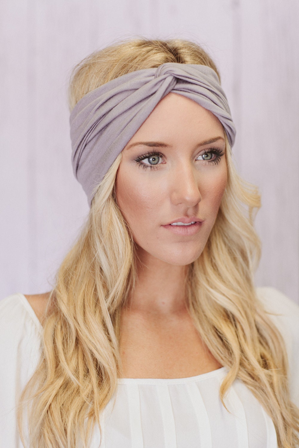 Turban Headband in Silver Gray Workout Twist Hair Bands (T02)