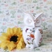 BONE CHINA White/Floral Owl Trinket Box -- Vintage 1960's