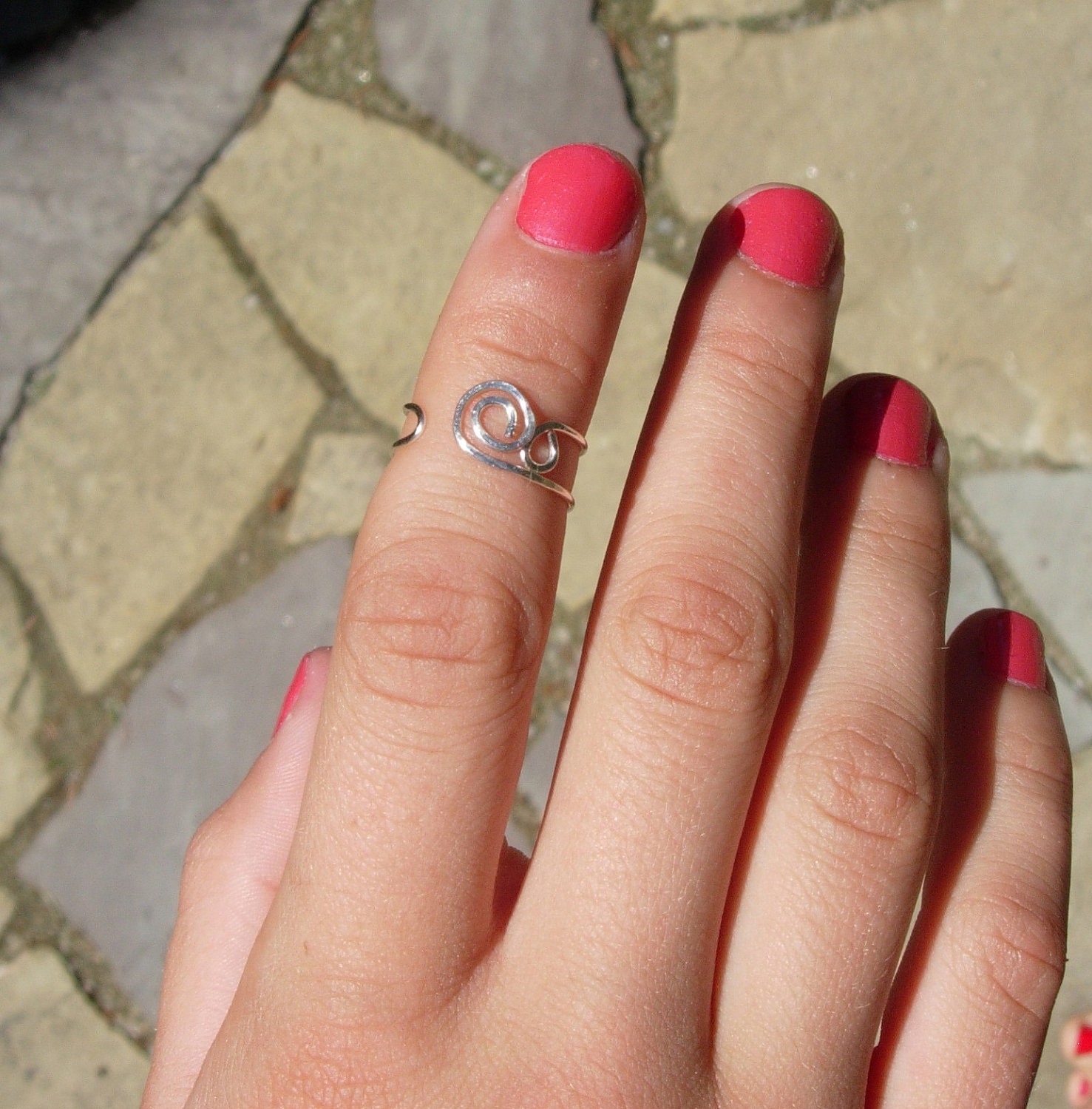 Delicate and Versatile Hand Hammered Silver Filled Adjustable Ring, Pinkie, Toe, Mid Finger
