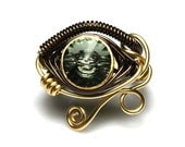 Egyptian Wire Ring - Eye of Horus - Black Diamond Swarovski Crystal
