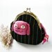 Coin purse, metal frame purse, dog  purse, embroidery coin purse, dog purse, 8.5 cm frame purse