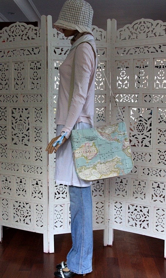 World Map Prints Large Messenger Bag Eco-friendly Diaper Bag Cross Body Bag Tote Bag Canvas Messenger