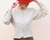 60s vintage tailored silk blouse. Made in Italy.