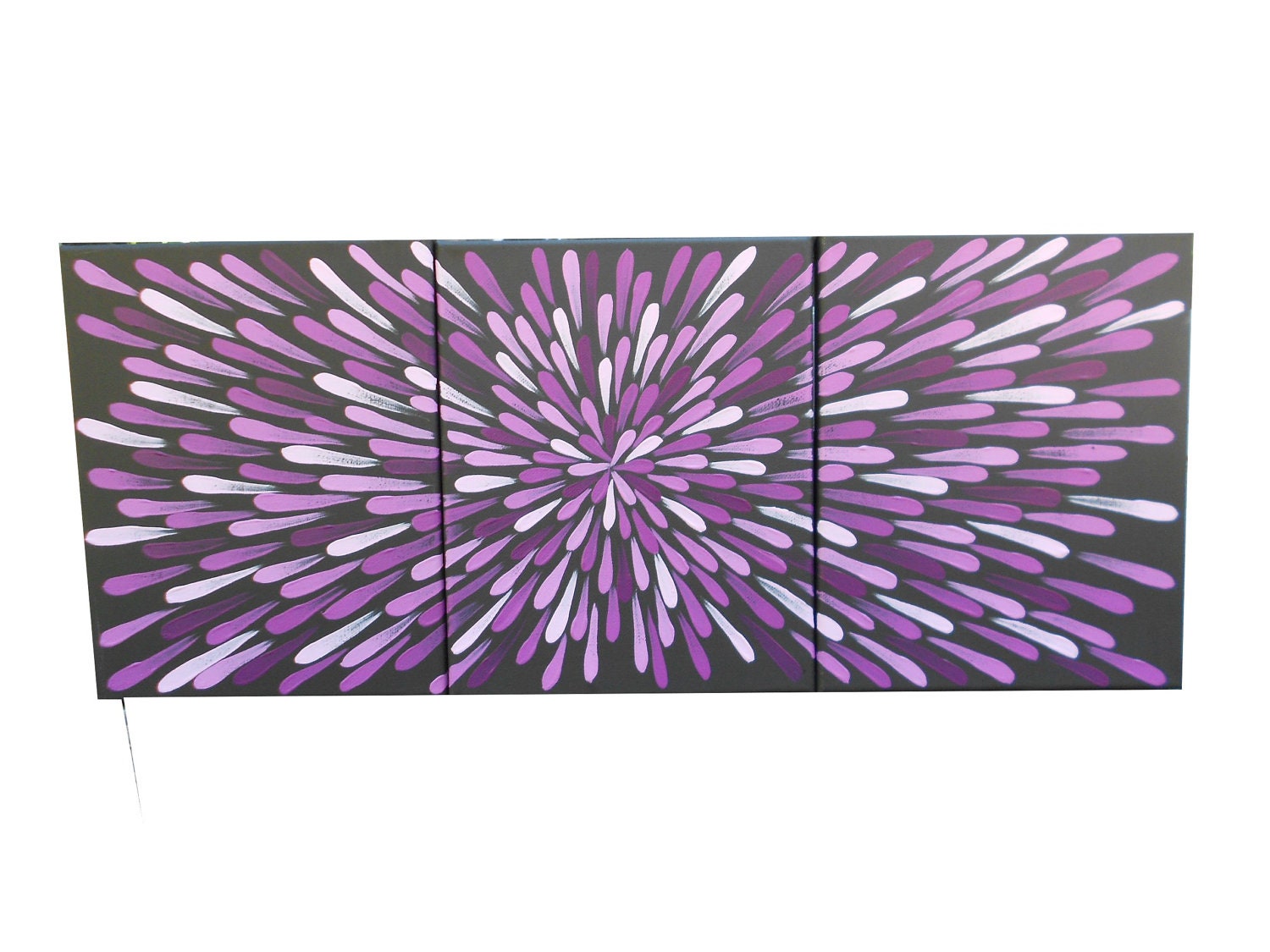 3 Panel, Painting, Purple, 8 X 10