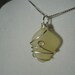 Large rare yellow wire wrapped sea glass necklace