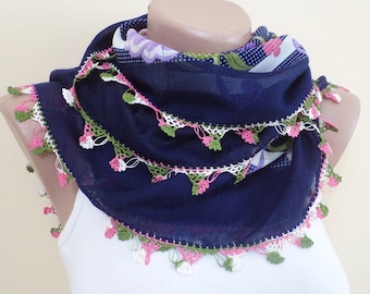 Unique, Women scarf, holiday gifts, lariat scarf, shawl,cotton scarf, winter scarf, handmade gifts, multicolor scarf.. Hoiday gifts