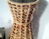 Vintage Wicker Pillar Candle Holder