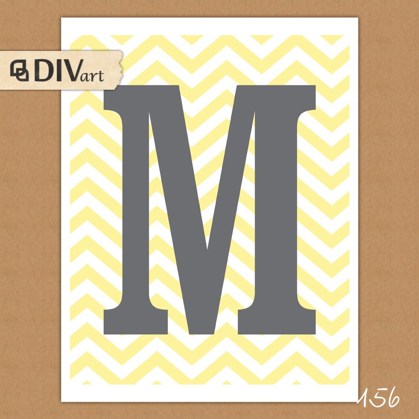 PRINTABLE 8x10" Wall Art, Home Decor, Nursery Print, Nursery  Art, Nursery Wall Decor, Child's Initial - stripes, navy blue and red - 156