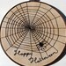 Halloween Wall Art, custom work available  - spider web, black spider, 6 inch wood hoop wall hanging, halloween decor, embroidered spider