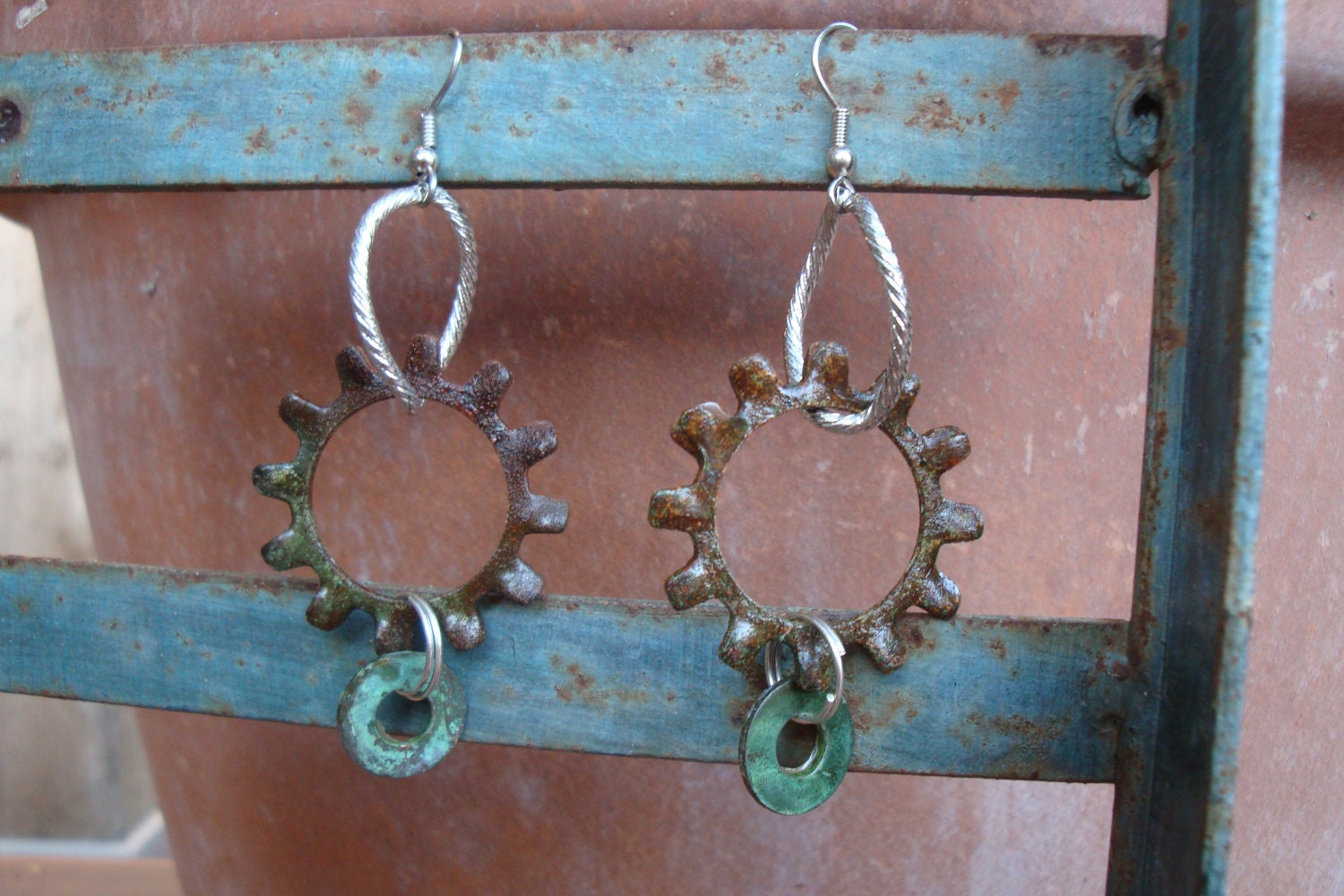 Hardware Earrings:  Hardware Washer Jewelry, Repurposed, Recycled, Upcycled