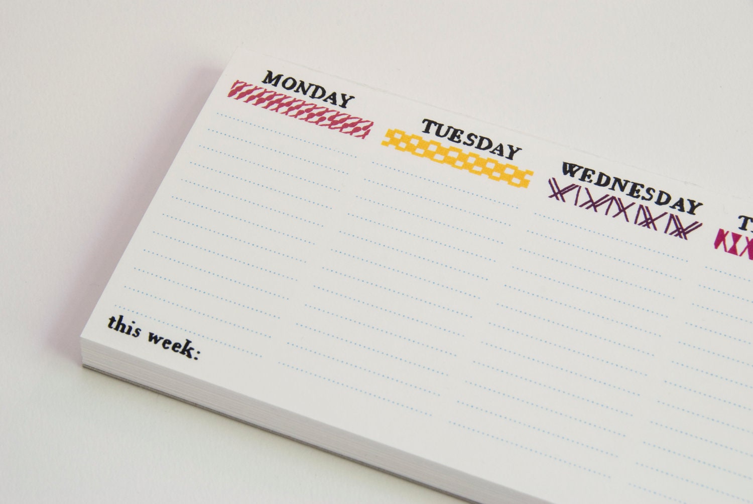 Handmade weekly planner (illustrated) desk note pad
