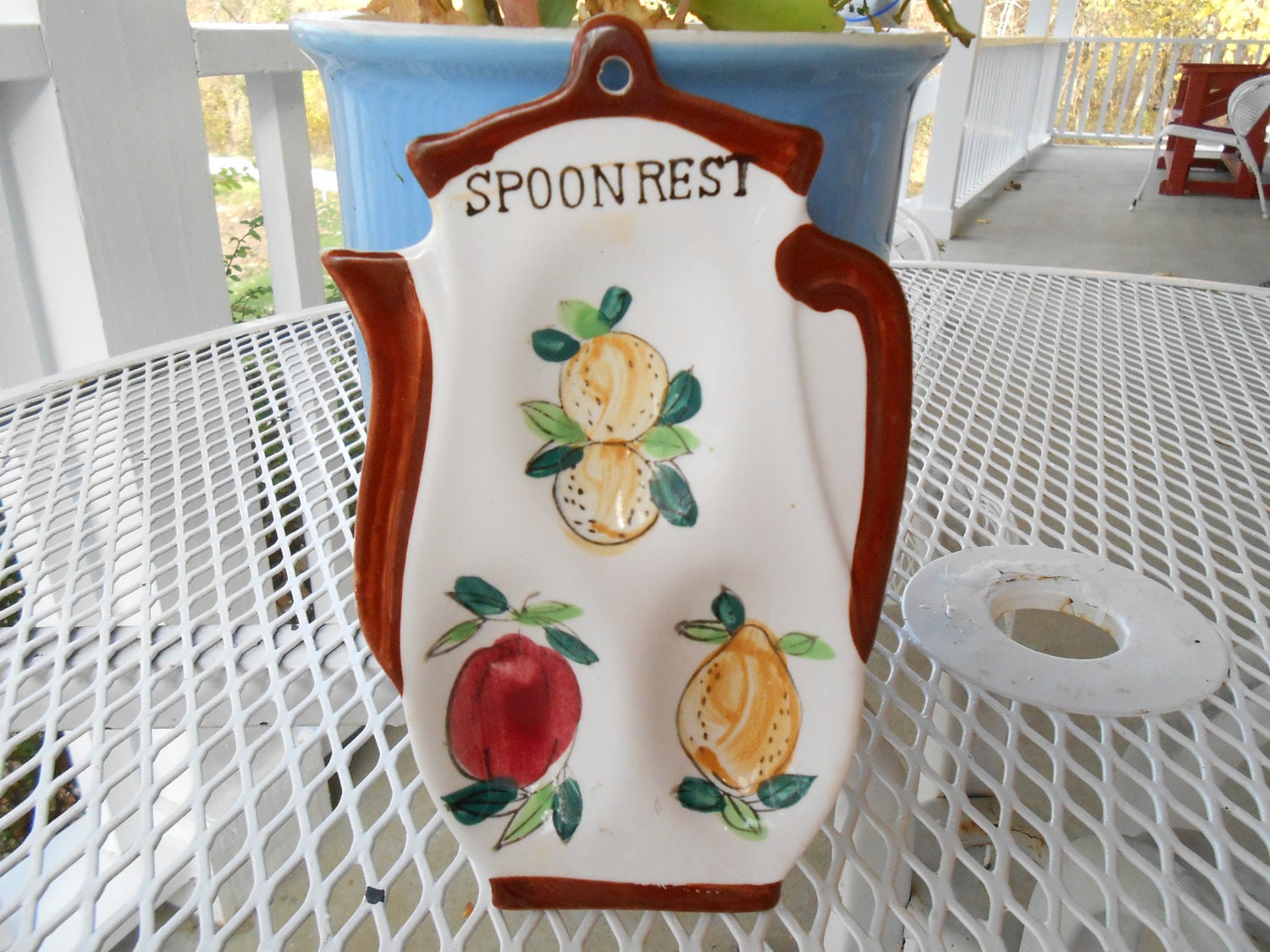 Spoonrest, Coffeepot, Vintage, Ceramic, Cottage Chic, Retro, Mid Century styles