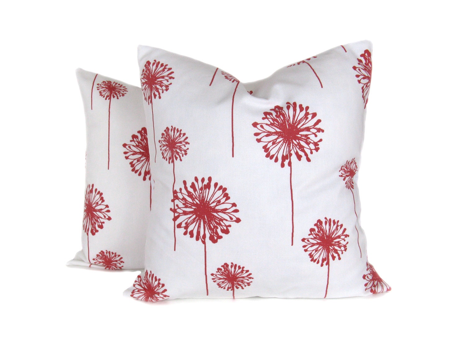 Coral Pillow Cover .Throw Pillow Sets. 20x20 inch. Decorative Accent Pillows. Coral Pillow Set of two printed fabric on front and back
