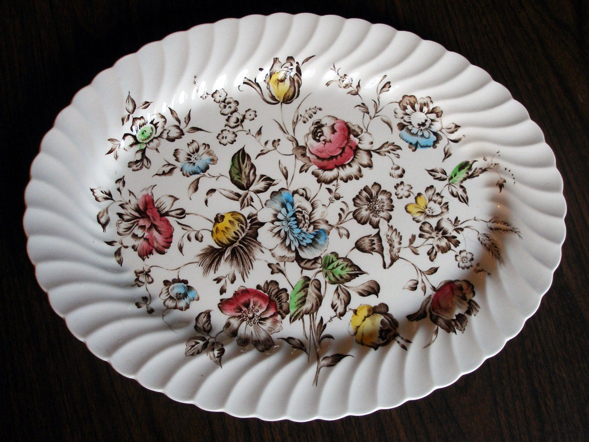 Vintage Johnson Brothers Staffordshire Bouquet Platter