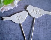 Mr. & Mrs. Bird Wedding Cake Toppers - 4.25 inch size