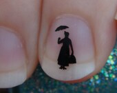 Mary Poppins Nail Art Decals Logo Set of 50 Vinyl Stickers Applique Manicure Pedicure Party Gifts Stocking Stuffers