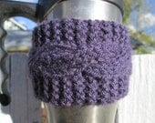 Purple Cabled Cup Cozy - Made to Order