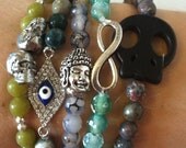 Green Double Skull Bracelet