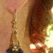 Vintage 40's Cobalt Blue West Germany Earrings, Artisan Designed
