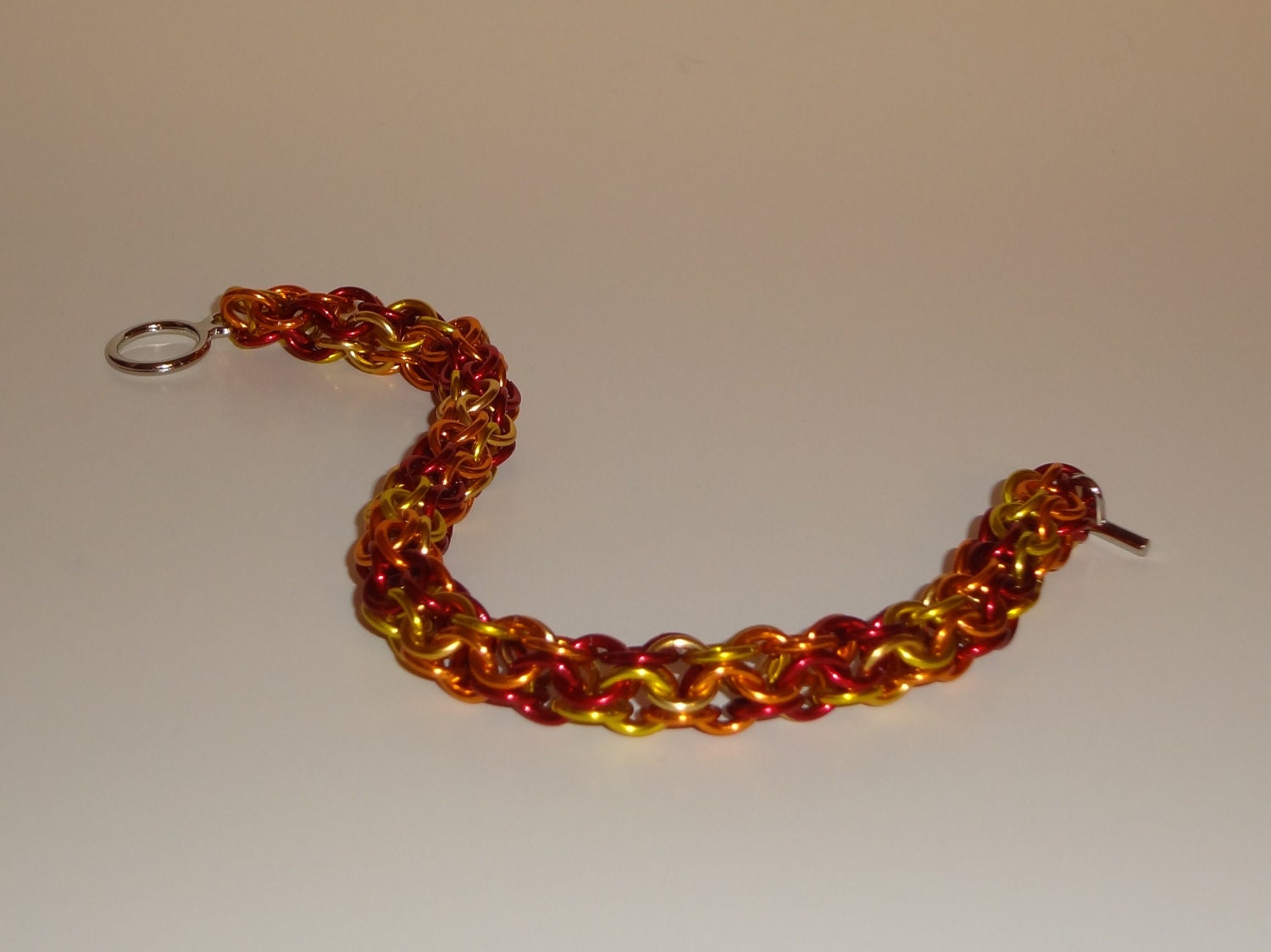 Chainmaille Bracelet "Fire" Roundmaille 7 inch