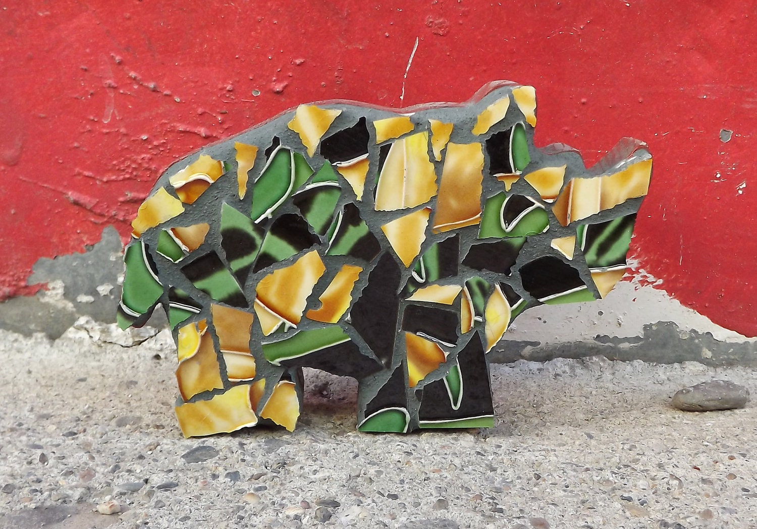 Mosaic Rhino Childrens Decor