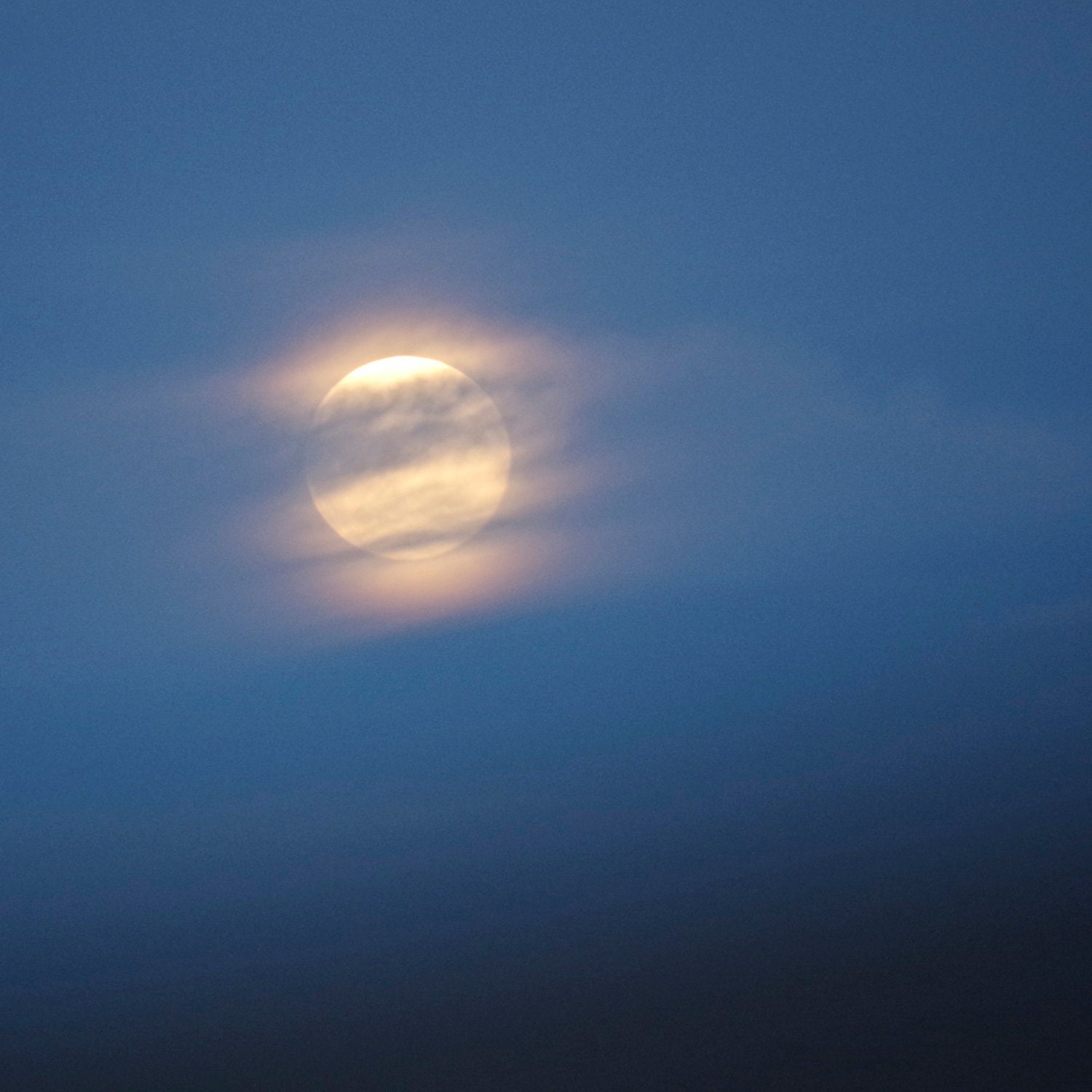 Full Moon 8x8 Glow Clouds Mist Photography Print