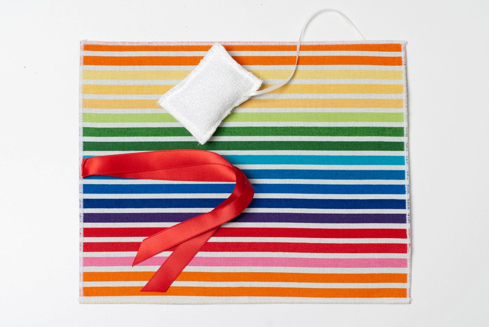 Chalkboard Mat - The Reusable Travel Art Toy - Ann Kelle for Robert Kaufman - Bright Stripe - Stocking Filler