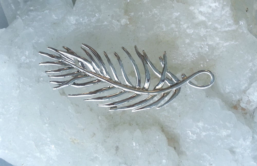 Vintage Feather Pendant - Sterling Silver