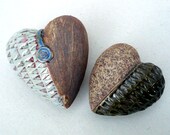 Ceramic Sculpture, Ceramic Heart Ornament, Olive And Rust Heart