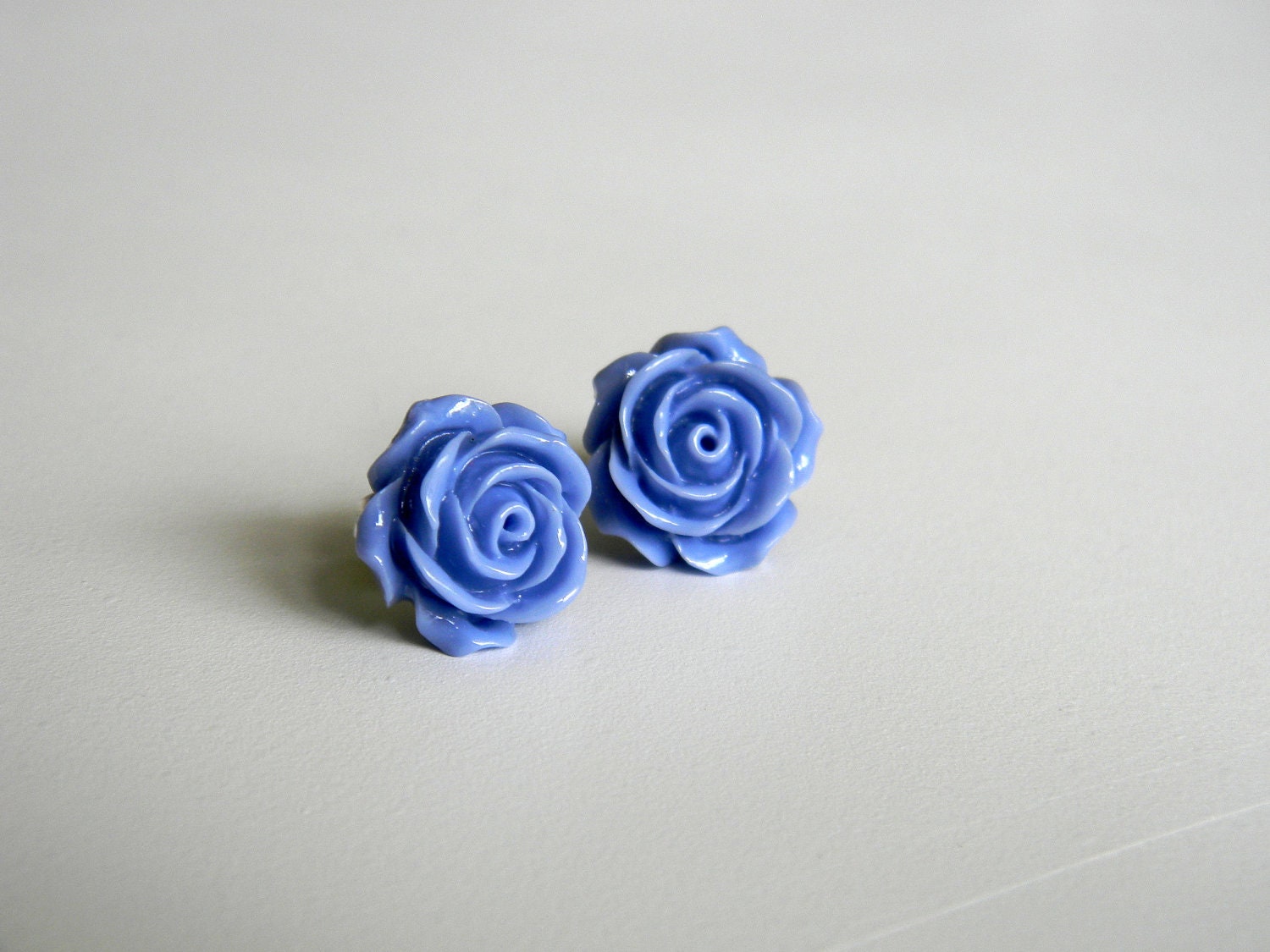 Periwinkle Blue Rose Earrings