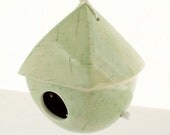 Green Flecked Porcelain Birdhouse - LandMstudio