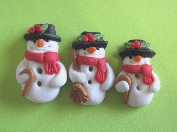 Sparkly Snowman Buttons